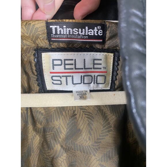 Pelle Studios Mens Leather Jacket Size XL Vintage Punk Rocker Moto 80s Coat - Picture 4 of 15